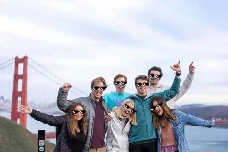 Photo with faces covered